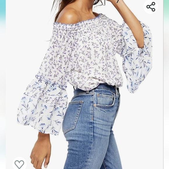 Free People Tops - Free people womens floral off shoulder peasant boho blouse nwt small